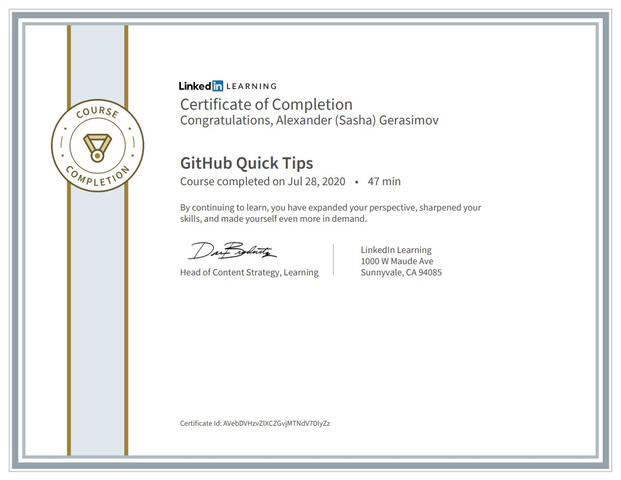 GitHub Certificate